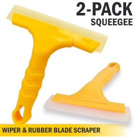 2X Window Squeegee Shower Cleaner Car Home Glass Wash Water Wiper Silicone Blade