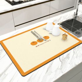 Kitchen Household Dining Table Table Wash-free Mat (Option: Good Persimmon Will Arrive-3040cm)