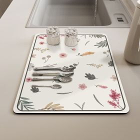 Kitchen Household Dining Table Table Wash-free Mat (Option: Mottled Flower Sea-3040cm)