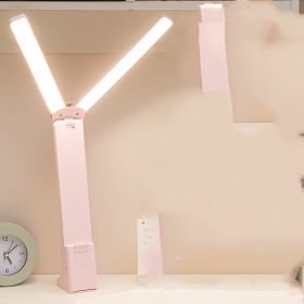 Student Dormitory Creative Flip-top Touch Eye Protection Folding Led Desk Lamp (Option: Cherry pink rechargeable mode-Plug abcharging cabled)