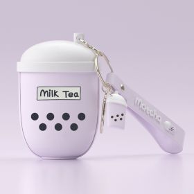 Hand Warmer Treasure Charging Treasure Two-in-one Mini Portable Usb Warm Baby (Option: Milk tea cup purple)