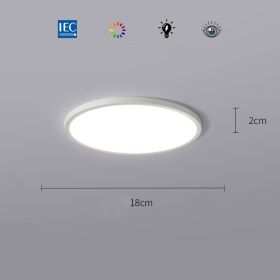 Extremely Simple And Ultra-thin LED Ceiling Lamp Round Modern Simplicity (Option: White-18cm)