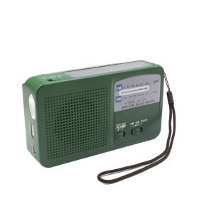 Solar Multifunctional Radio For Hand Power Generation (Color: Green)