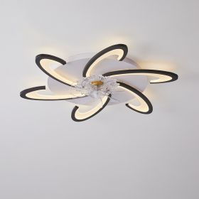 Modern Simple Living Room Light New Quiet Bedroom Ceiling Fan Light (Option: Black windmill-110V)