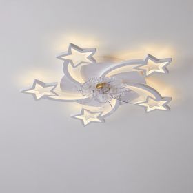 Modern Simple Living Room Light New Quiet Bedroom Ceiling Fan Light (Option: The White Star-220V)