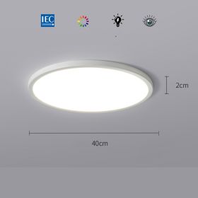 Extremely Simple And Ultra-thin LED Ceiling Lamp Round Modern Simplicity (Option: White-40cm)