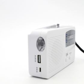 Solar Multifunctional Radio For Hand Power Generation (Color: White)