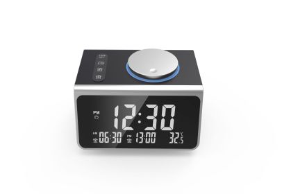 FM Radio FM Creative Alarm Clock Hotel Bedroom Bedside USB Charging Port Electronic Digital Clock (Option: With American Standard Plug)