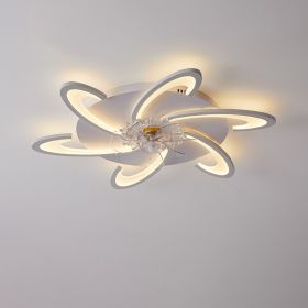 Modern Simple Living Room Light New Quiet Bedroom Ceiling Fan Light (Option: White windmill-110V)