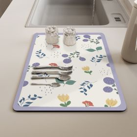 Kitchen Household Dining Table Table Wash-free Mat (Option: Romantic Flower Sea-3040cm)