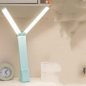 Student Dormitory Creative Flip-top Touch Eye Protection Folding Led Desk Lamp (Option: Sky blue rechargeable models-Plug abcharging cabled)