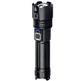 Telescopic Zoom Input And Output USB Rechargeable Outdoor Strong Light Flashlight (Option: Flashlight set26650 battery-USB)