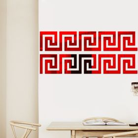 Acrylic Wall Mirror Sticker With Adhesive For Living (Option: Red1-10x10cm 10pcs)