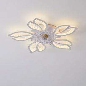 Modern Simple Living Room Light New Quiet Bedroom Ceiling Fan Light (Option: White heart-110V)