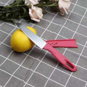 Candy Color Portable Blade Sheath Fruit Peeling Knife (Option: Rose Red)