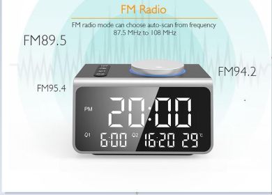 FM Radio FM Creative Alarm Clock Hotel Bedroom Bedside USB Charging Port Electronic Digital Clock (Option: No Adapter)