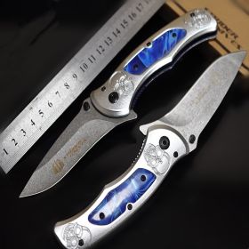 Self-defense Portable Household Knife Fruit Folding Knife (Option: Royal blue)