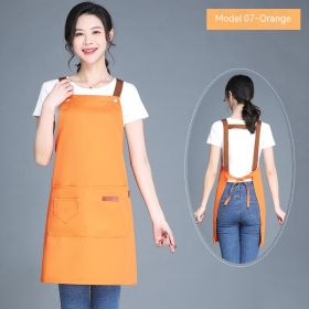 Women's Wear-resistant Stain-resistant Breathable Waterproof Apron (Option: 07 Waterproof Orange)