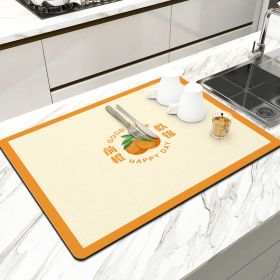 Kitchen Household Dining Table Table Wash-free Mat (Option: Front Orange Brocade-4050cm)